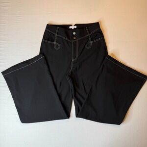 Crescent Pants Womens‎ Medium Black Flare Leg Polyester High Rise